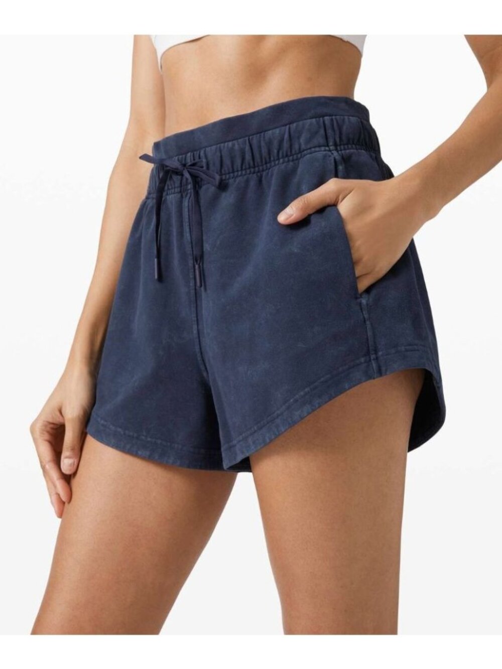Lululemon Inner Glow Short 3" *Terry Acid Rubber Dye True Navy Size 4